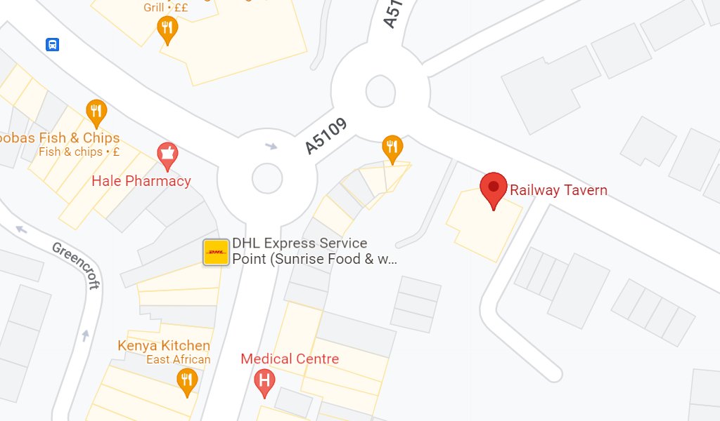 railway tavern mill hill map